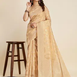 VAIRAGEE Woven Design Zari Silk Cotton Banarasi Saree-picture-28