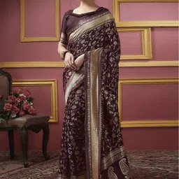 KALINI Woven Design Jacquard Zari Art Silk Banarasi Saree-34