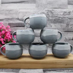 laghima jadon 6 Grey Solid Ceramic Matte Cups Set of Cups and Mugs-14