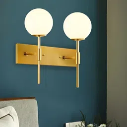 KINIS Gold-Toned & White Metal Spherical Shaped Wall Lamp-picture-29