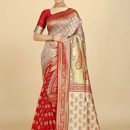 Rangita Ethnic Motifs Woven Design Zari Jacquard Banarasi Saree-image-44