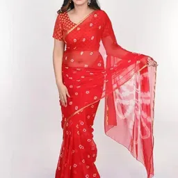 Reboot Fashions Pure Chiffon Bandhani Saree-picture-29