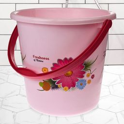 Kuber Industries Pink & Red Floral Plastic Bath Accessories Set-image-29