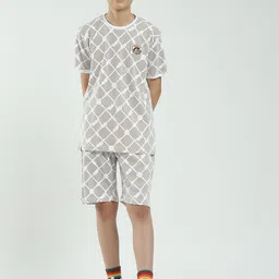 Monte Carlo Boys Printed Round Neck T-Shirt & Bermuda Shorts Clothing Set-image-26