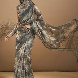 Sangria Women Organza Printed Saree-image-71