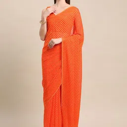 BAPS Leheriya Pure Georgette Leheriya Saree-picture-29