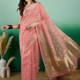 Sangria Ethnic Motif Zari Woven Kanjeevaram Saree-25
