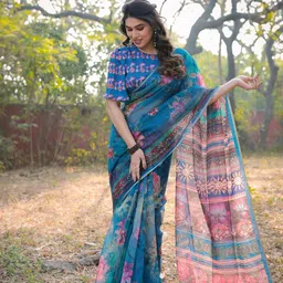 MIRCHI FASHION Floral Printed Organza Saree-picture-54