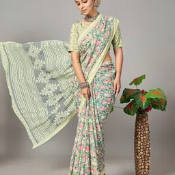 NIRMAL CREATION Floral Saree with Blouse-26