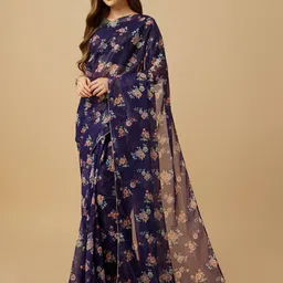 BAPS Floral Printed Saree-image-6