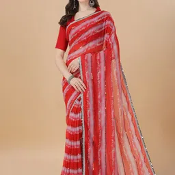 KALINI Sequin Embellished Pure Georgette Saree image 1