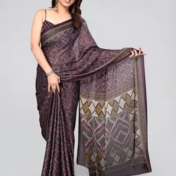 MIRCHI FASHION Magenta & Beige Ethnic Motif Printed Saree-picture-7