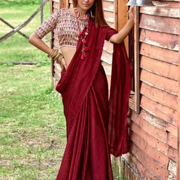 Anouk Embellished Beads and Stones Poly Chiffon Saree-17