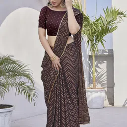 MIRCHI FASHION Leheriya Sequinned Saree-image-20