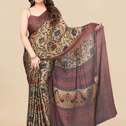 KALINI Floral Poly Chiffon Saree-14