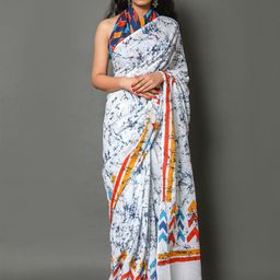 KALINI Tie And Dye Pure Cotton Saree-image-32