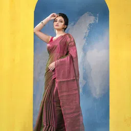 DESH BIDESH Solid Tissue Taant Saree-picture-46