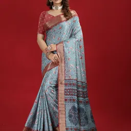 NIRMAL CREATION Floral Printed Zari Saree-picture-17