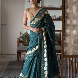 Suta Floral Print Gotta Patti Saree-image-25