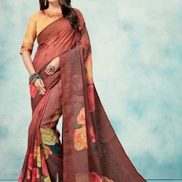 KALINI Floral Pure Linen Saree-picture-13