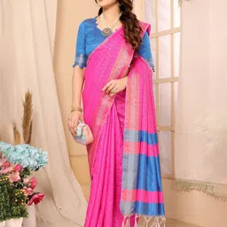 vj fashion Checked Zari Saree-picture-15