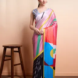 RACHNA Prints Satin Saree-22
