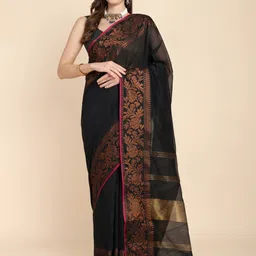 SLAGHA Cotton Blend Saree with Copper Zari-image-14