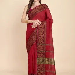 SLAGHA Zari Silk Cotton Saree-image-42
