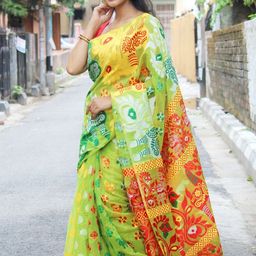 zinzraa Ethnic Motifs Zari Pure Cotton Saree-image-84