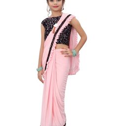 Dhyey Fashion Girls Sequinned Ready to Wear Saree-image-26