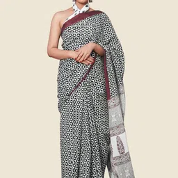 KALINI Abstract Printed Pure Cotton Saree-16