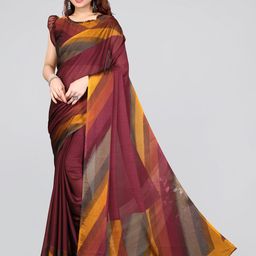 KALINI Maroon & Orange Saree-image-17