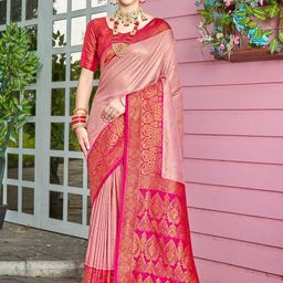 anouk rustic Anouk Pink Ethnic Motifs Woven Design Zari Art Silk Saree-picture-47
