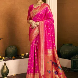 KALINI Woven Design Zari Paithani Saree-picture-29