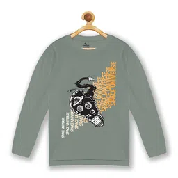 KiddoPanti Boys Grey Graphic Printed T-shirt-image-7