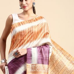VISHNU WEAVES Abstract Printed Tussar Saree-picture-38