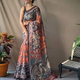 RV CREATION Kalamkari Tussar Saree-2