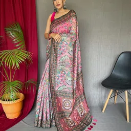 RV CREATION Kalamkari Tussar Saree-36