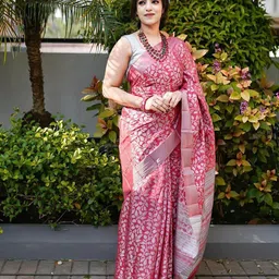 KALINI Floral Woven Design Zari Banarasi Saree-20