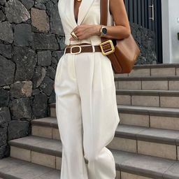 bebe Ivory Sleeveless Blazer With Wide-Leg Trouser Co-Ords-image-51