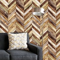 ArtzFolio Printed UV-Resistant Anti-Bacterial Chevron Old Pattern Peel & Stick Wallpaper-image-57