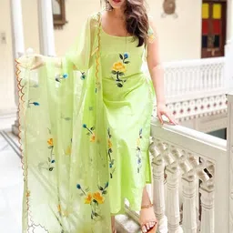 URMIR FASHION Women Printed Regular Kurta with Trousers & With Dupatta-picture-17