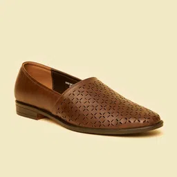 Manyavar Men Self Design Loafer Style Mojaris-image-24