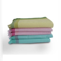 Aura Yellow & Green 5 Cotton 210 GSM Bath Towel-picture-31