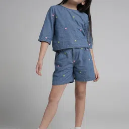 UNDER FOURTEEN ONLY Floral Denim A-Line Dress-picture-8