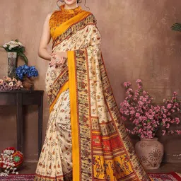 Lookmark Ethnic Motifs Printed Saree With Unstitched Blouse-picture-23