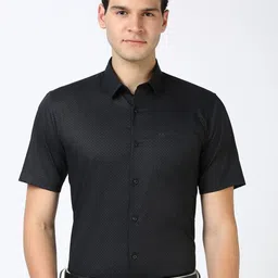 Peter England Men Spread Collar Geometric Printed Cotton Formal Shirt-image-75