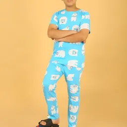 Ninos Dreams Boys Graphic Printed Pure Cotton Night suit-35