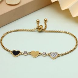 PREYANS Women American Diamond Gold-Plated Wraparound Bracelet-20
