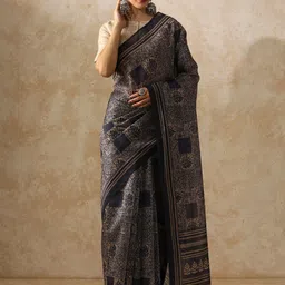 Moara Floral Silk Blend Fusion Saree-image-89